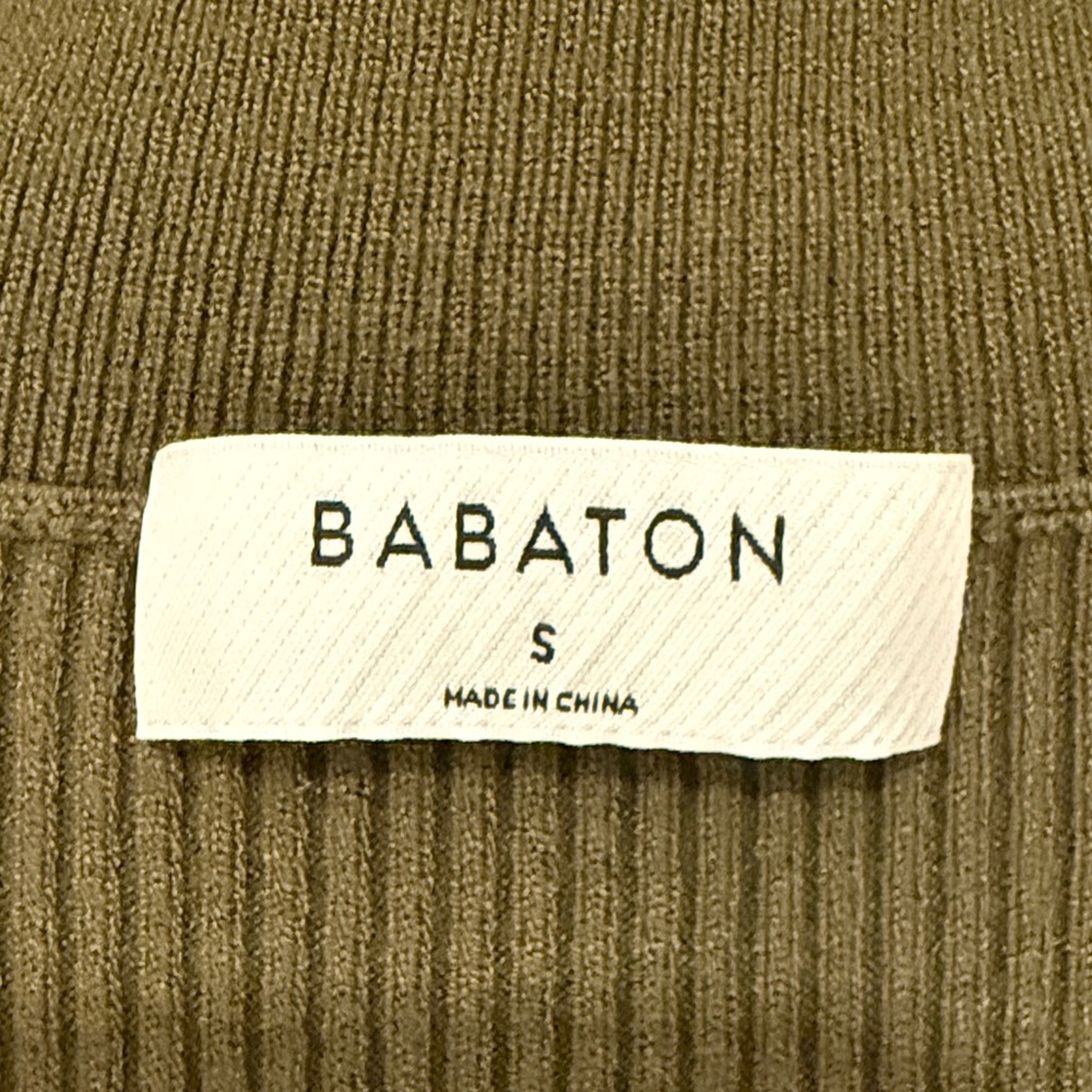 Babaton (Aritzia) Green Ribbed Long Sleeve Top - Picture 3 of 4
